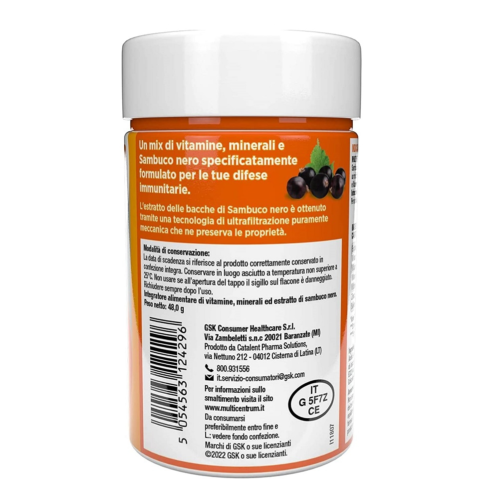 Multicentrum Immuno & Difesa con Sambuco Integratore Alimentare Difese Immunitarie Vitamina C 30 cpr Multicentrum Immuno & Difesa con Sambuco Integratore Alimentare Difese Immunitarie Vitamina C 30 cpr