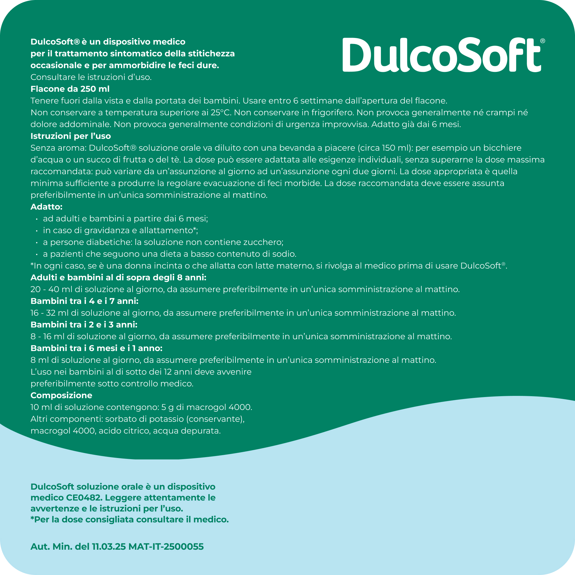 Dulcosoft Soluzione Orale 250 ml - Lassativo Delicato