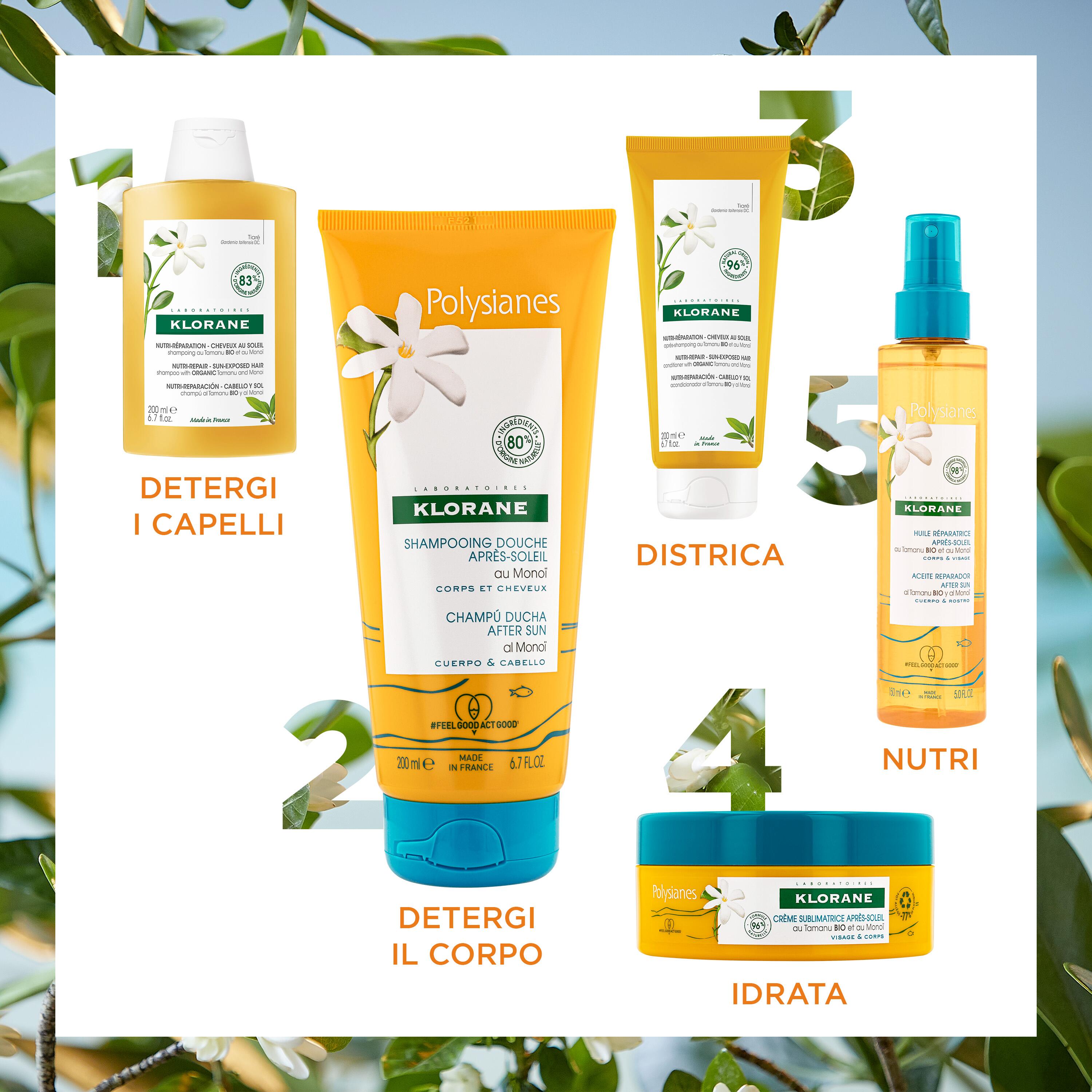Klorane - Crema Sublimatrice Doposole Al Tamanu Bio E Monoï Viso E Corpo 200 ml