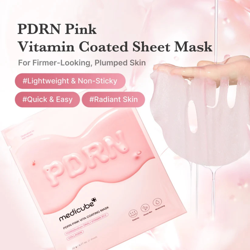 Medicube PDRN Pink Vita Coating Sheet Mask - Maschera Illuminante Viso