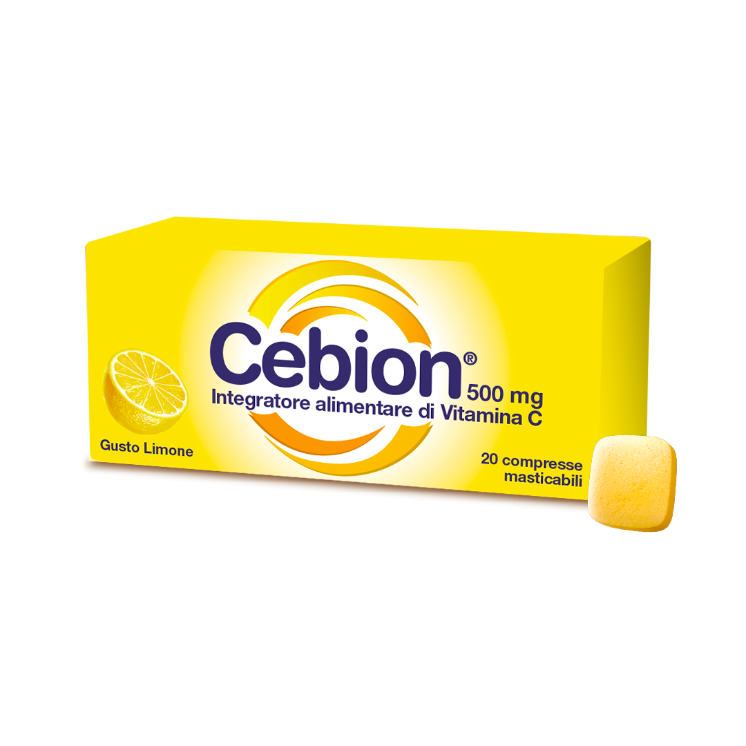 Cebion Limone Integratore di Vitamina C 20 Compresse Masticabili Cebion Limone Integratore di Vitamina C 20 Compresse Masticabili