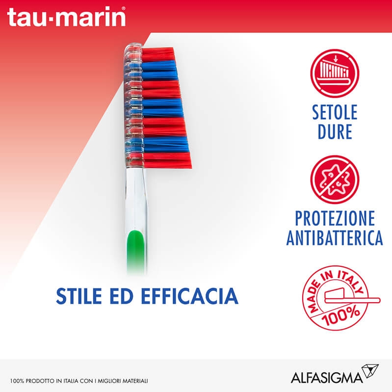 Tau-Marin Spazzolino Scalare 33 Setole Dure Testina Grande