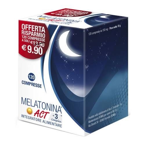 Melatonina Act +3 Complex benessere del sonno 120 compresse Melatonina Act +3 Complex benessere del sonno 120 compresse