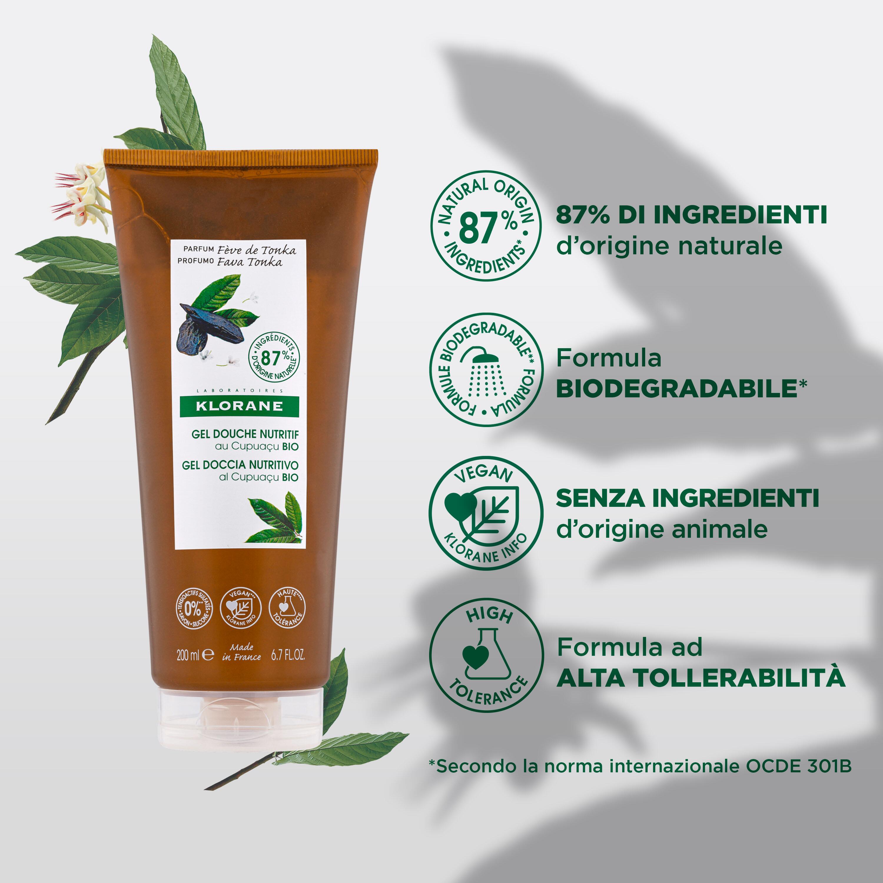 Klorane - Gel Doccia Nutritivo Al Profumo Fava Tonka Per Tutti I Tipi Di Pelle 200 ml