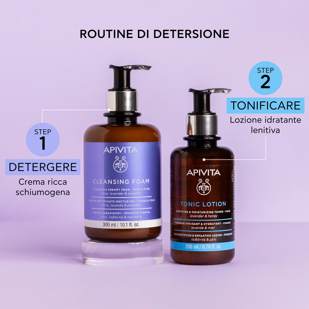 Apivita - Schiuma Detergente Cremosa E Idratante Viso E Occhi 300 ml