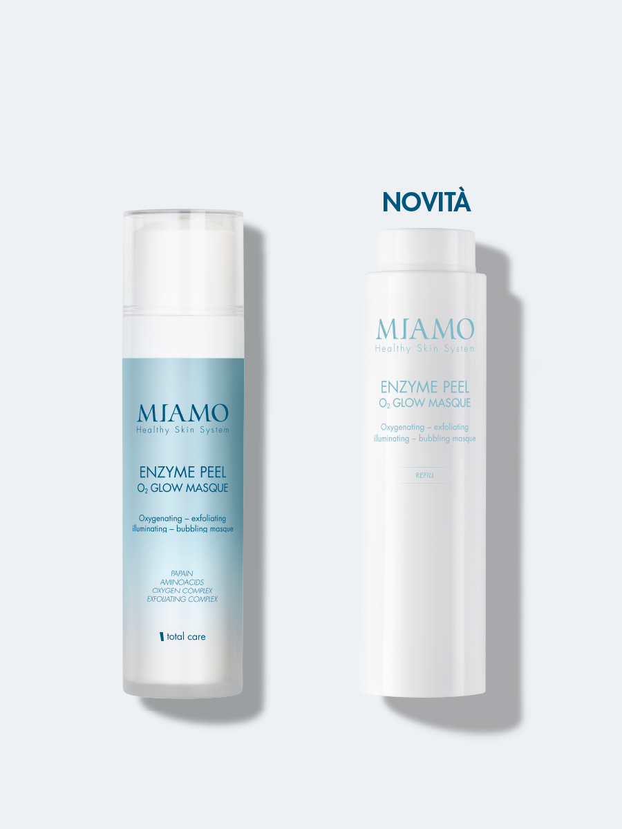 Miamo Enzyme Peel O2 Glow Peel - Maschera Esfoliante Viso 2 Flaconi Da 45 ml