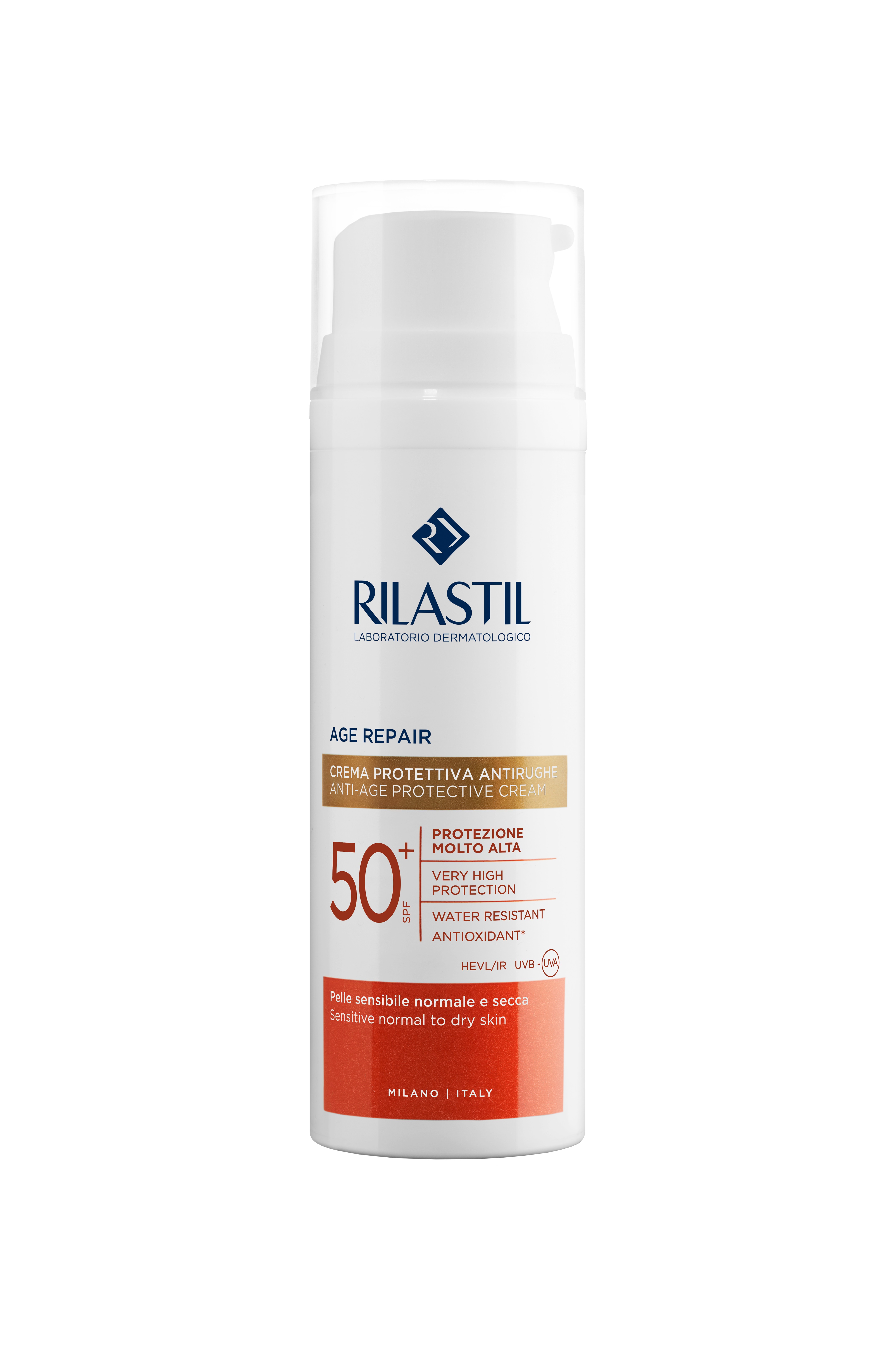 Rilastil Age Repair - Crema Protettiva Antirughe SPF50++ Per Pelle Sensibile 50 ml