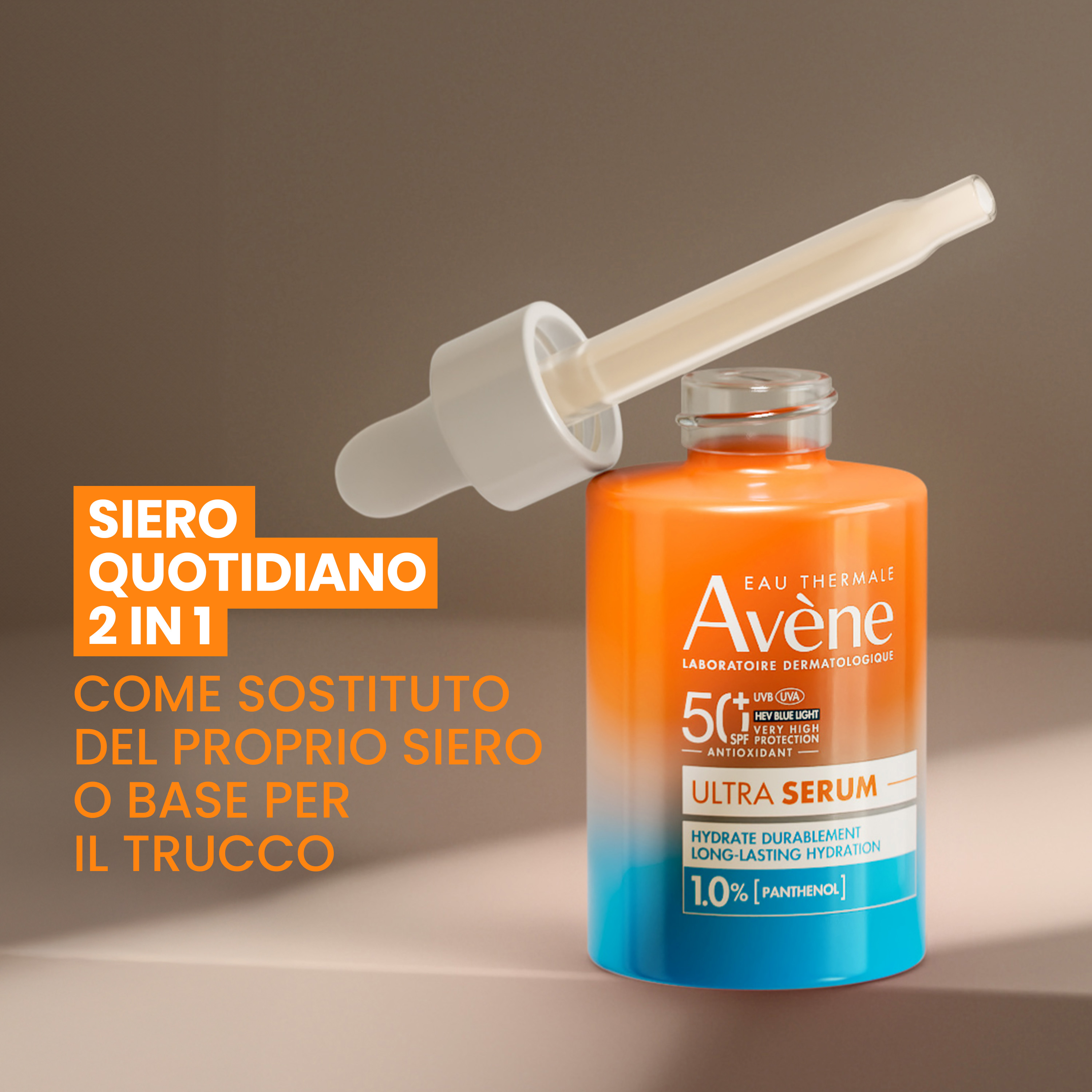 Avène - Eau Thermale Ultra Siero SPF50+ Idrata A Lungo - Protezione Solare Molto Alta Viso 30 ml