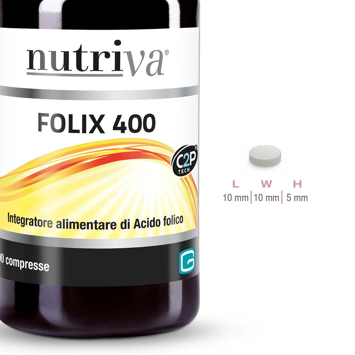Nutriva Folix 400 integratore di acido folico 100 compresse