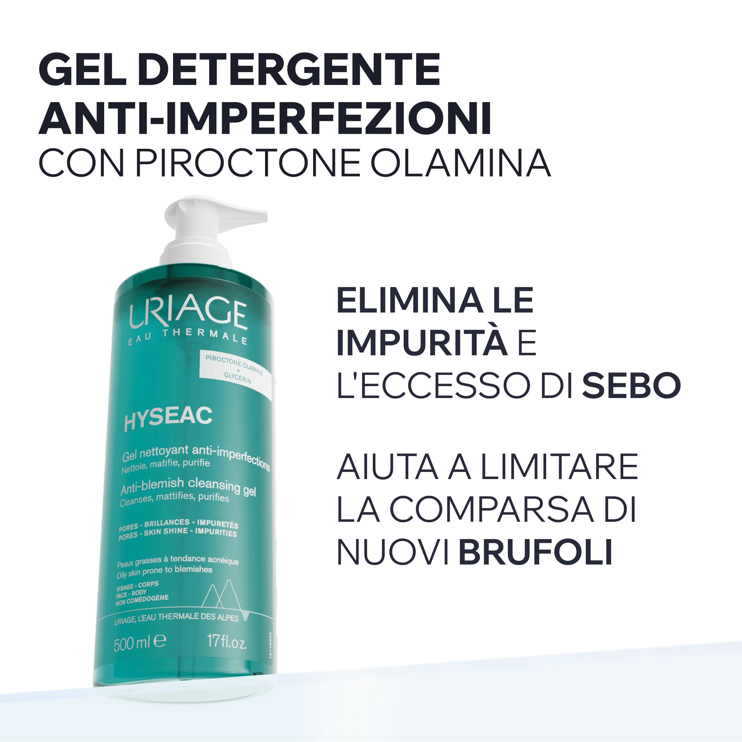 Uriage - Hyséac - Gel Detergente Anti-Imperfezioni Viso E Corpo 500 ml