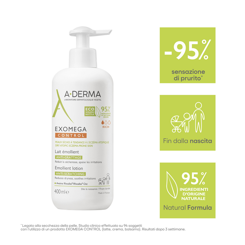A-DERMA EXOMEGA CONTROL Latte Emolliente Anti Grattage 400mL