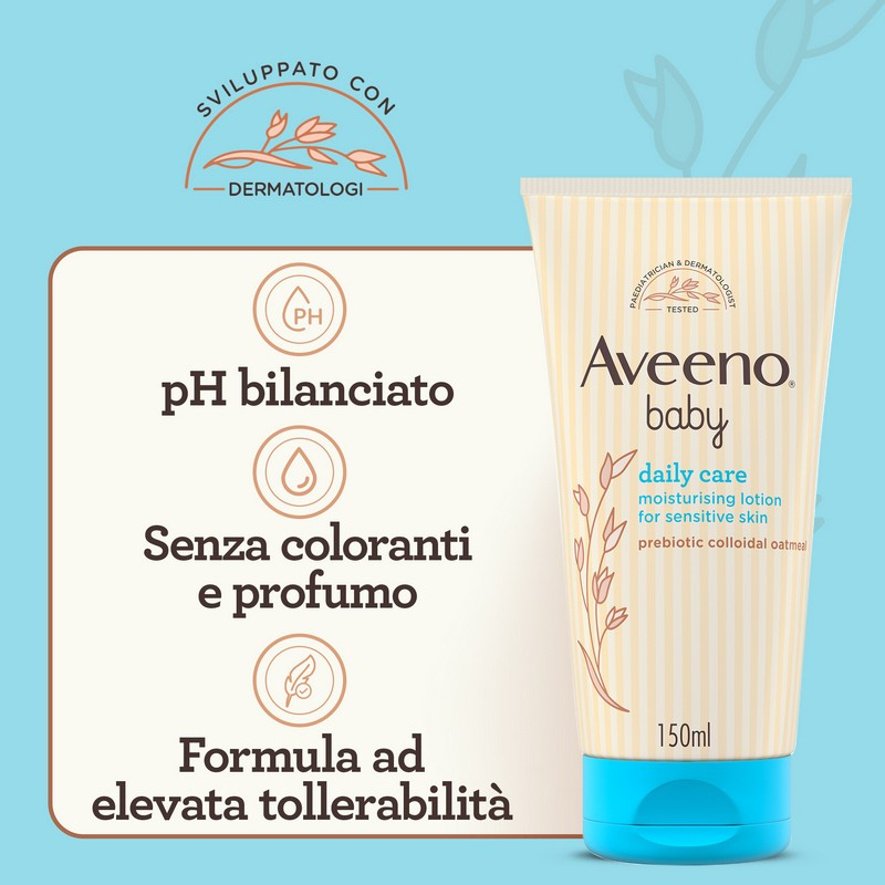 Aveeno Baby Daily Care Crema Idratante 150 ml, Crema bambini e neonati con Avena Colloidale Aveeno Baby Daily Care Crema Idratante 150 ml, Crema bambini e neonati con Avena Colloidale