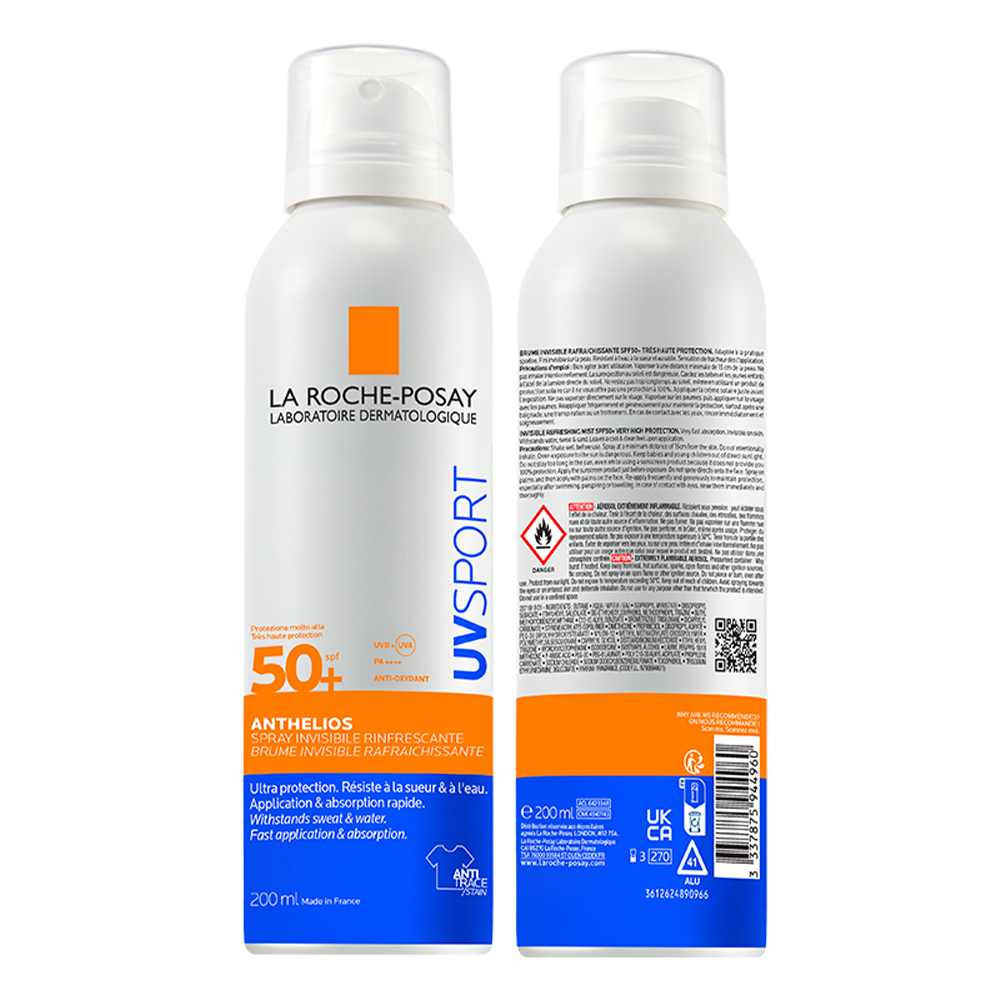 La Roche Posay - Anthelios Uvsport Spray Invisibile Rinfrescante SPF50+ Viso E Corpo 200 ml