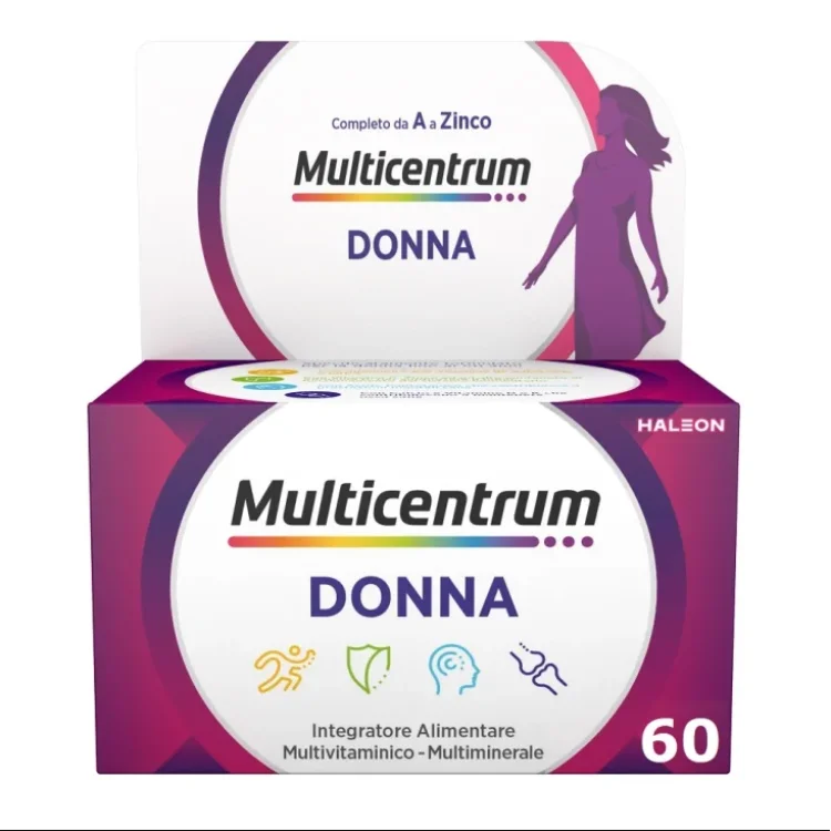 Multicentrum Donna Integratore Alimentare Multivitaminico Vitamina D Calcio Ferro Acido Folico 60Cpr Multicentrum Donna Integratore Alimentare Multivitaminico Vitamina D Calcio Ferro Acido Folico 60Cpr