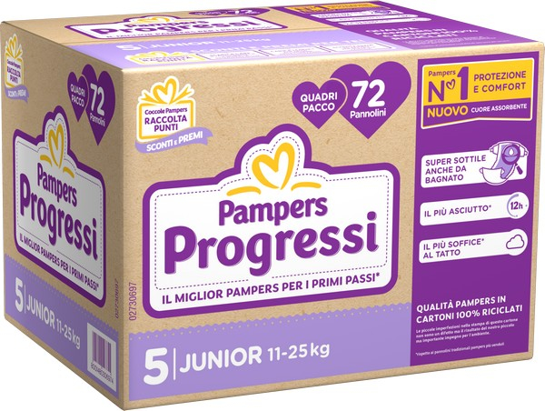 PAMPERS Progressi 72 pannolini Taglia 5 dagli 11 ai 24kg