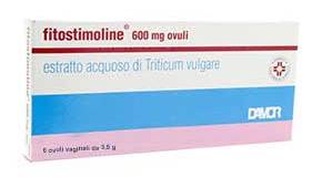 Fitostimoline 600 mg Ovuli Vaginali Estratto Acquoso di Triticum Vulgare 6 Ovuli
