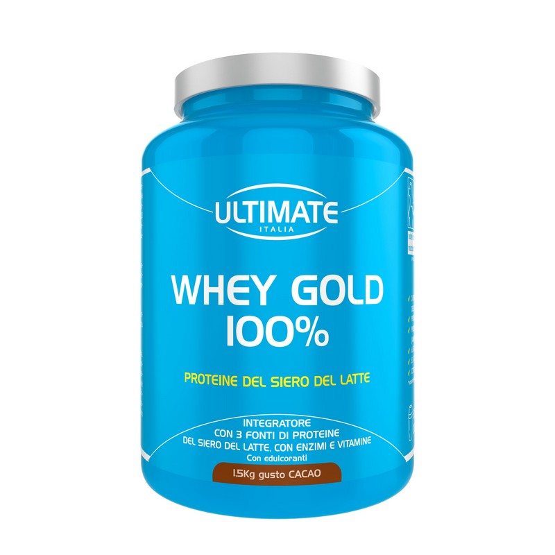 Ultimate Italia Whey Gold 100% Gusto Cacao - Proteine Del Siero Del Latte In Polvere 1,5 Kg