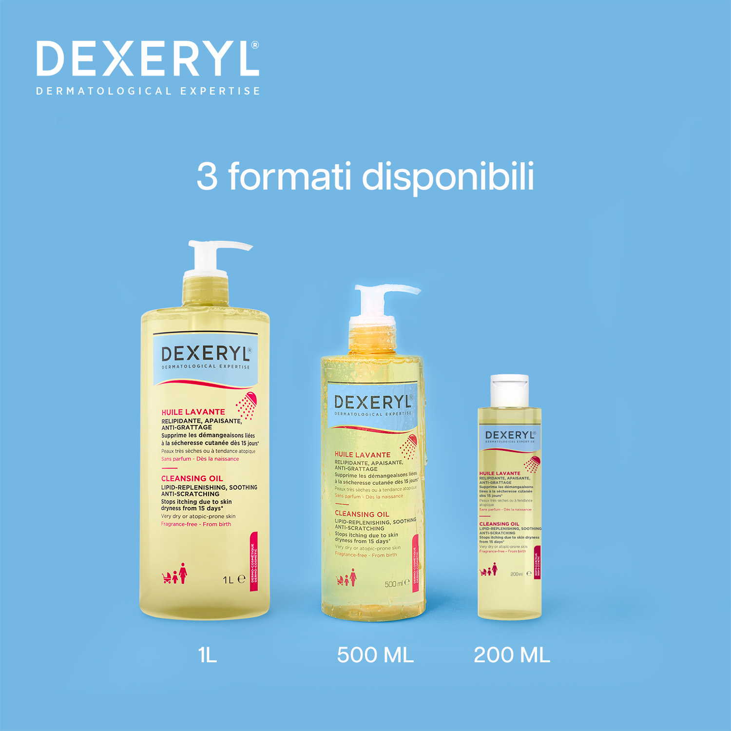 Dexeryl - Olio Lavante Antiprurito Per Pelle Secca E A Tendenza Atopica 500 ml