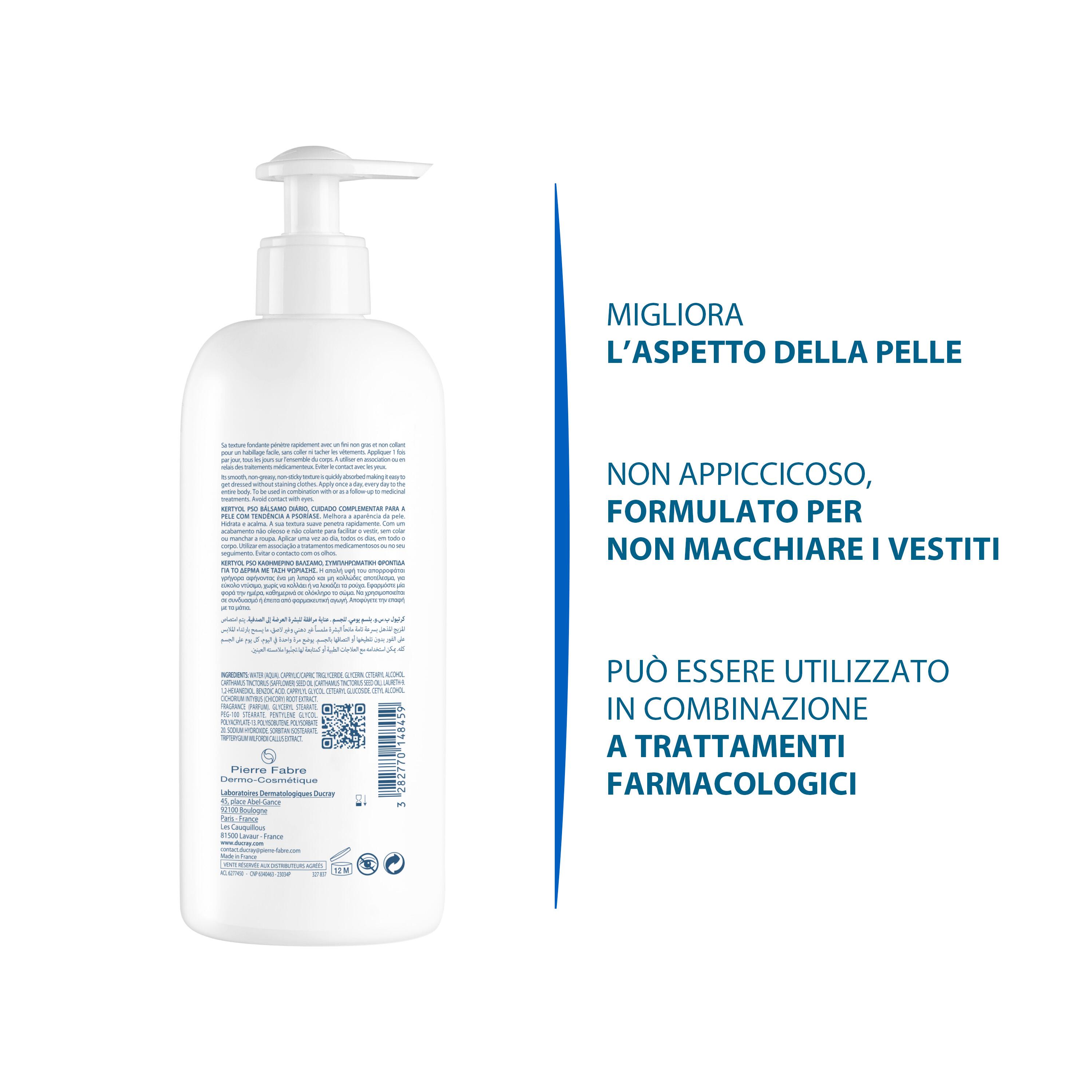 Ducray Kertyol PSO - Balsamo Idratante Quotidianto Per Pelle Psoriasica 400 ml