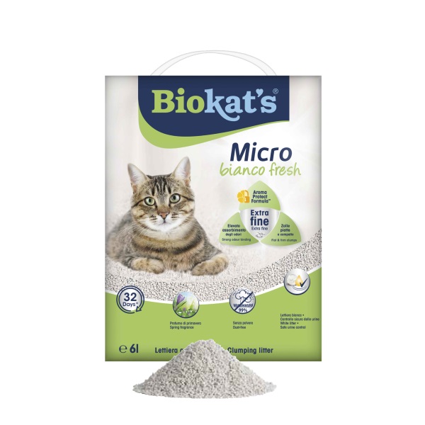GIMBORN BIOKAT'S LETTIERA GATTO MICRO BIANCO FRESH 6LT