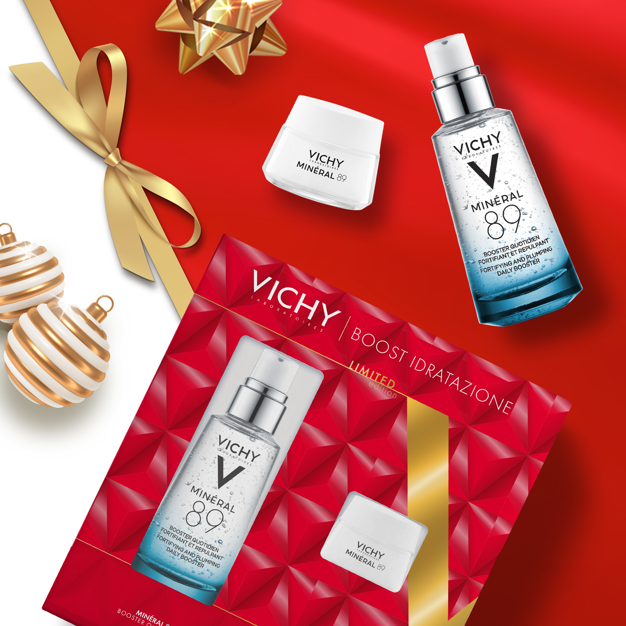 Vichy Cofanetto Regalo per un'Idratazione Intensa con Minéral 89 Booster Siero 50 ml + Minéral 89 Crema 15 ml Vichy Cofanetto Regalo per un'Idratazione Intensa con Minéral 89 Booster Siero 50 ml + Minéral 89 Crema 15 ml