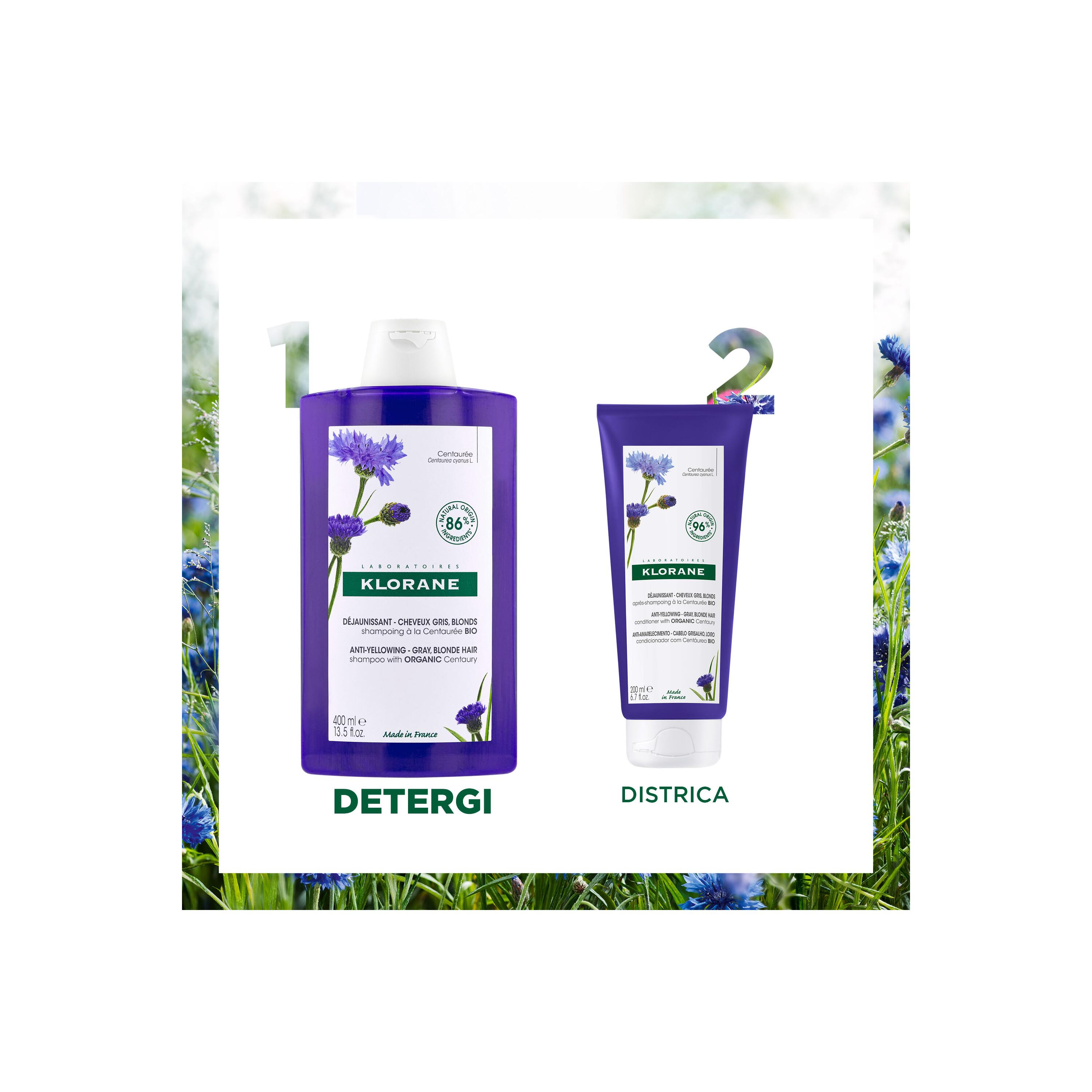 Klorane - Balsamo Anti-Ingiallimento Alla Centaurea Bio Per Capelli Grigi E Biondi 200 ml