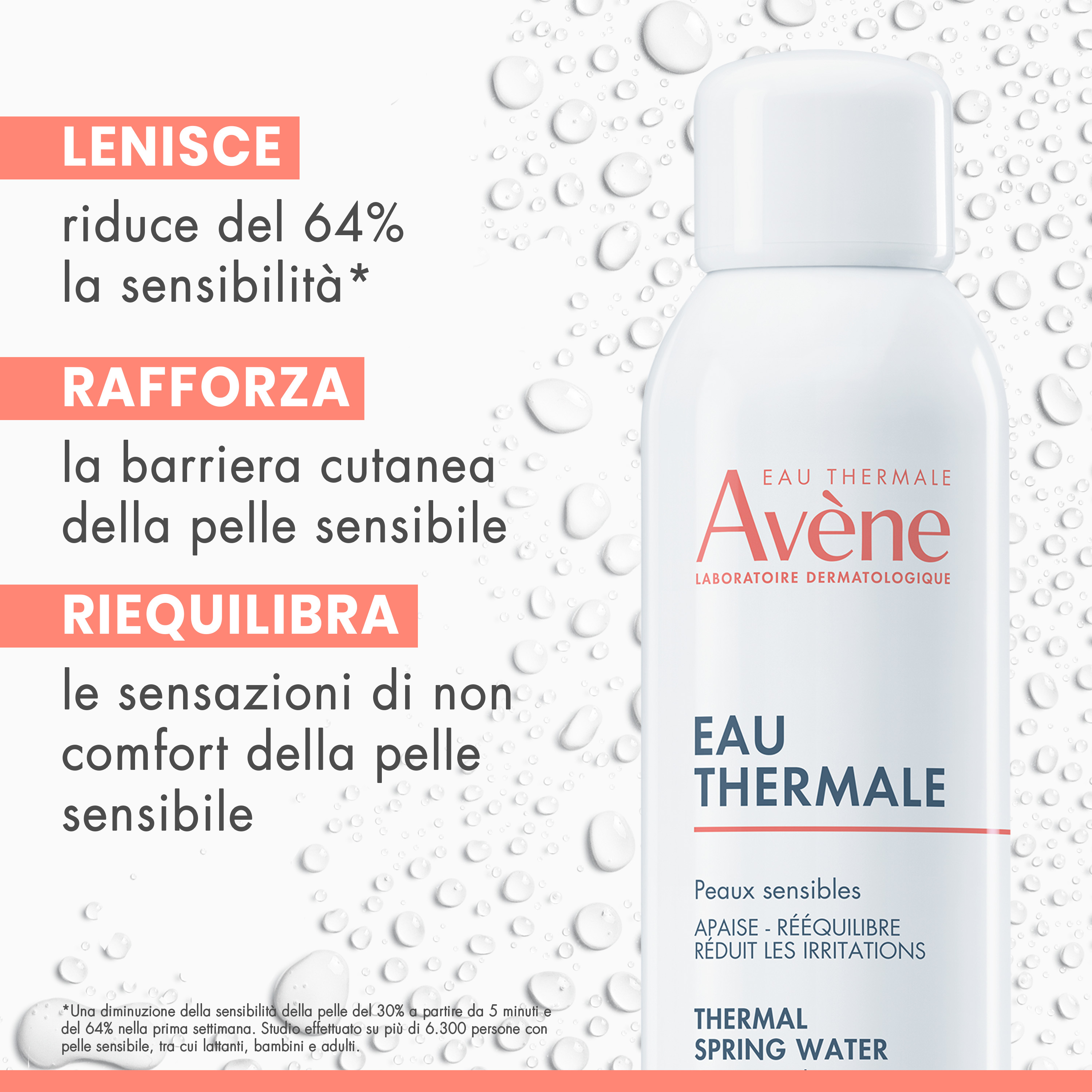 Eau thermale Avène Acqua termale spray, lenitiva, pelle sensibile, allergica e irritabile, 50ml 