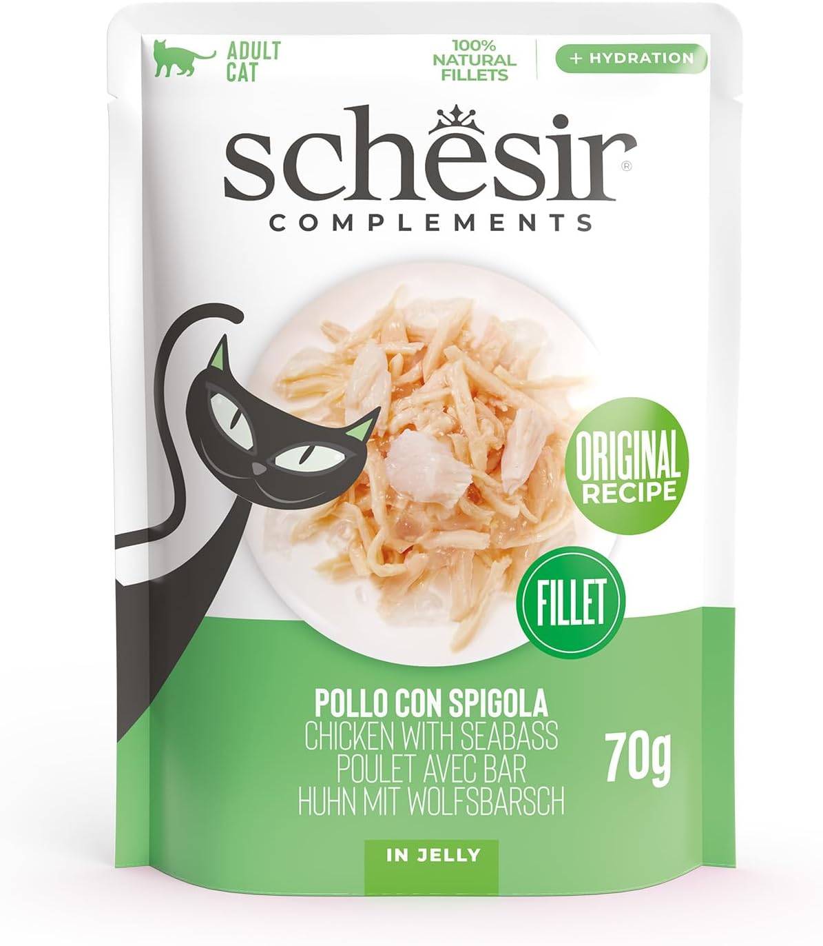 SCHESIR GATTO JELLY POLLO SPIGOLA 70GR (bustina)