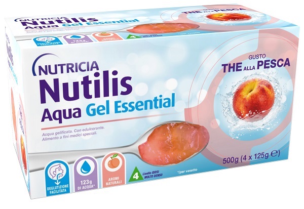 NUTILIS Aqua Gel Pesca - alimento a fini speciali indicato per il trattamento alimentare dei soggetti con problemi di deglutizione associati a disfagia 4x125g 4PZ
