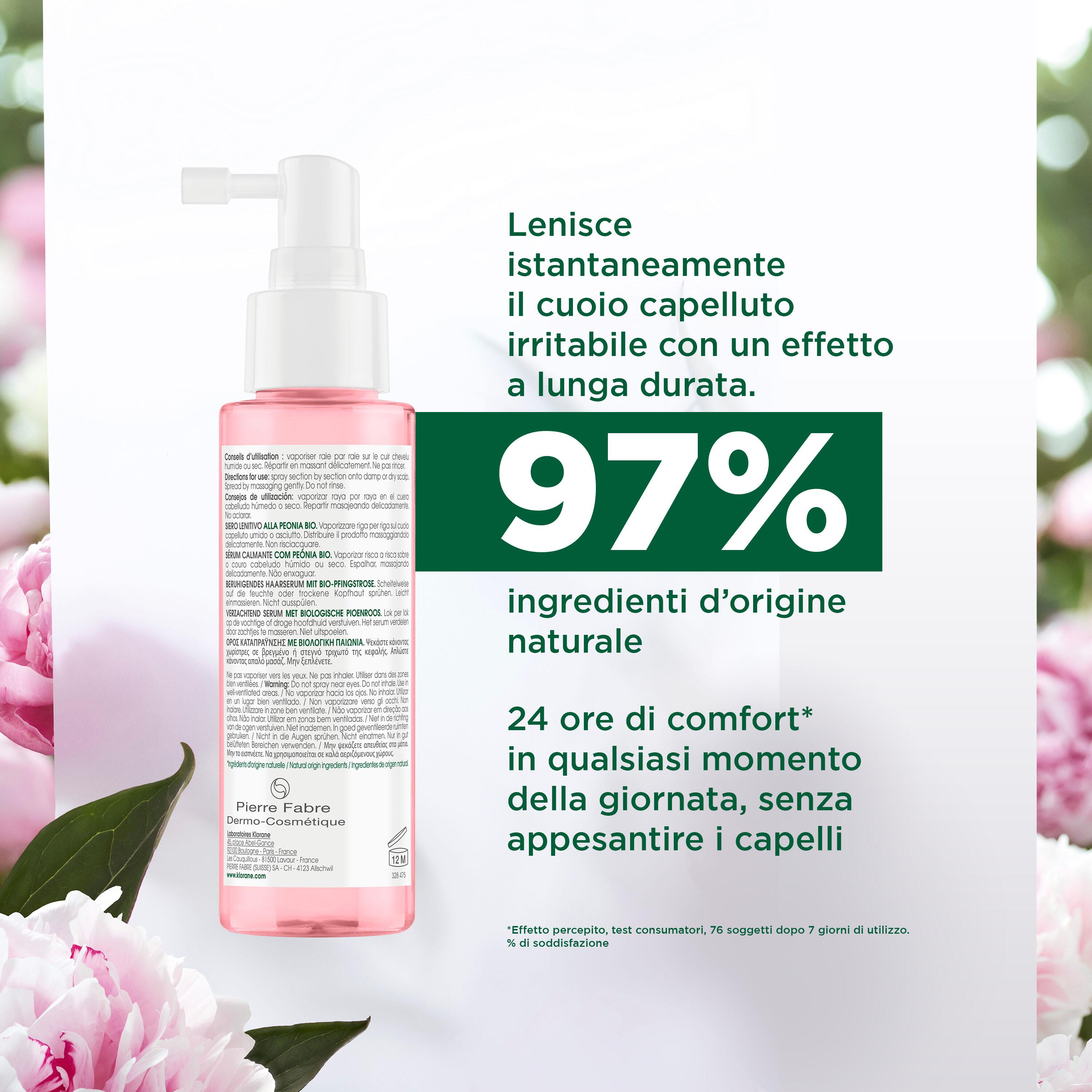 Klorane - Siero Lenitivo Anti-Prurito Alla Peonia Bio Per Cuoio Capelluto Sensibile 100 ml
