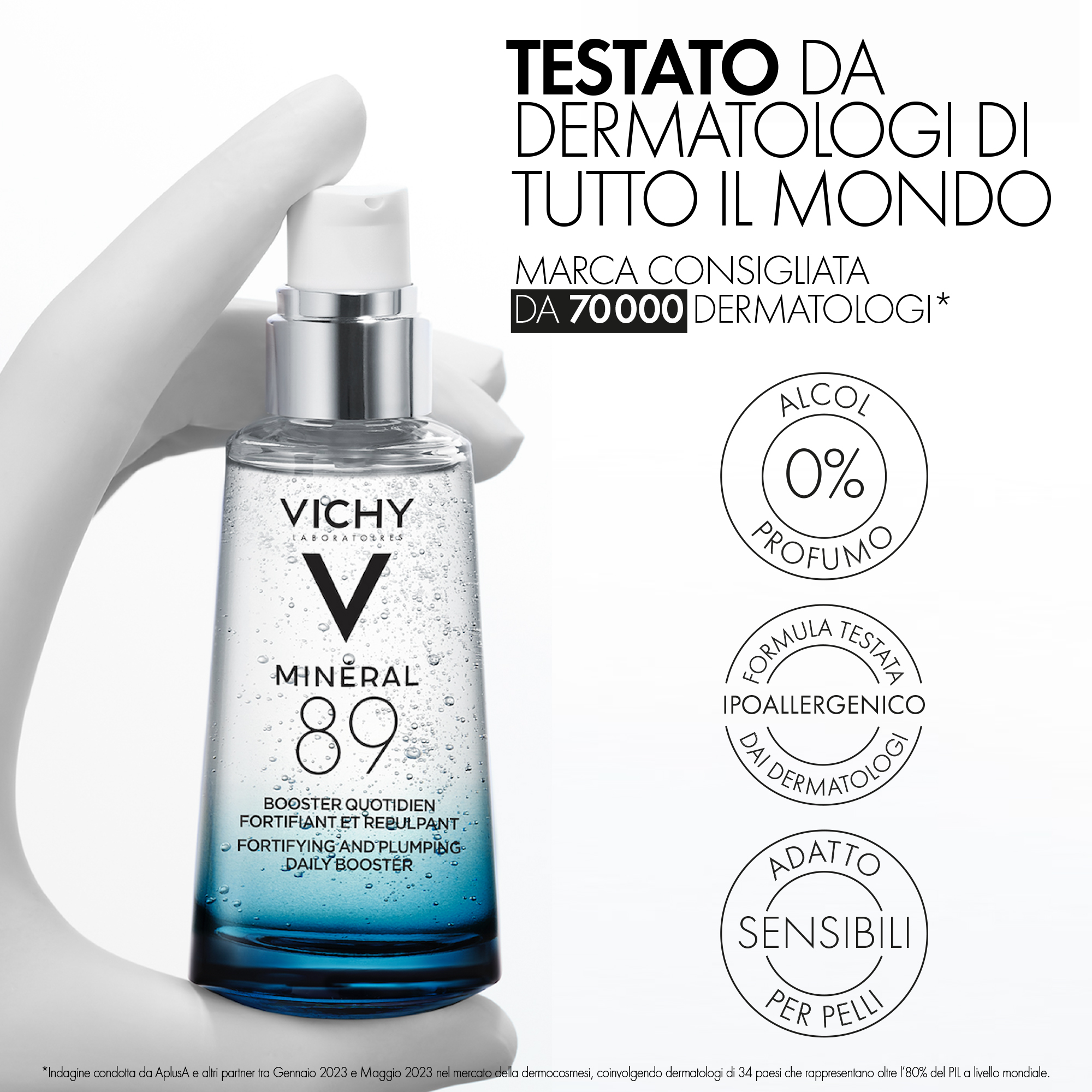 Vichy Minéral 89 - Booster Quotidiano Con Acido Ialuronico Fortificante E Rimpolpante 50 ml