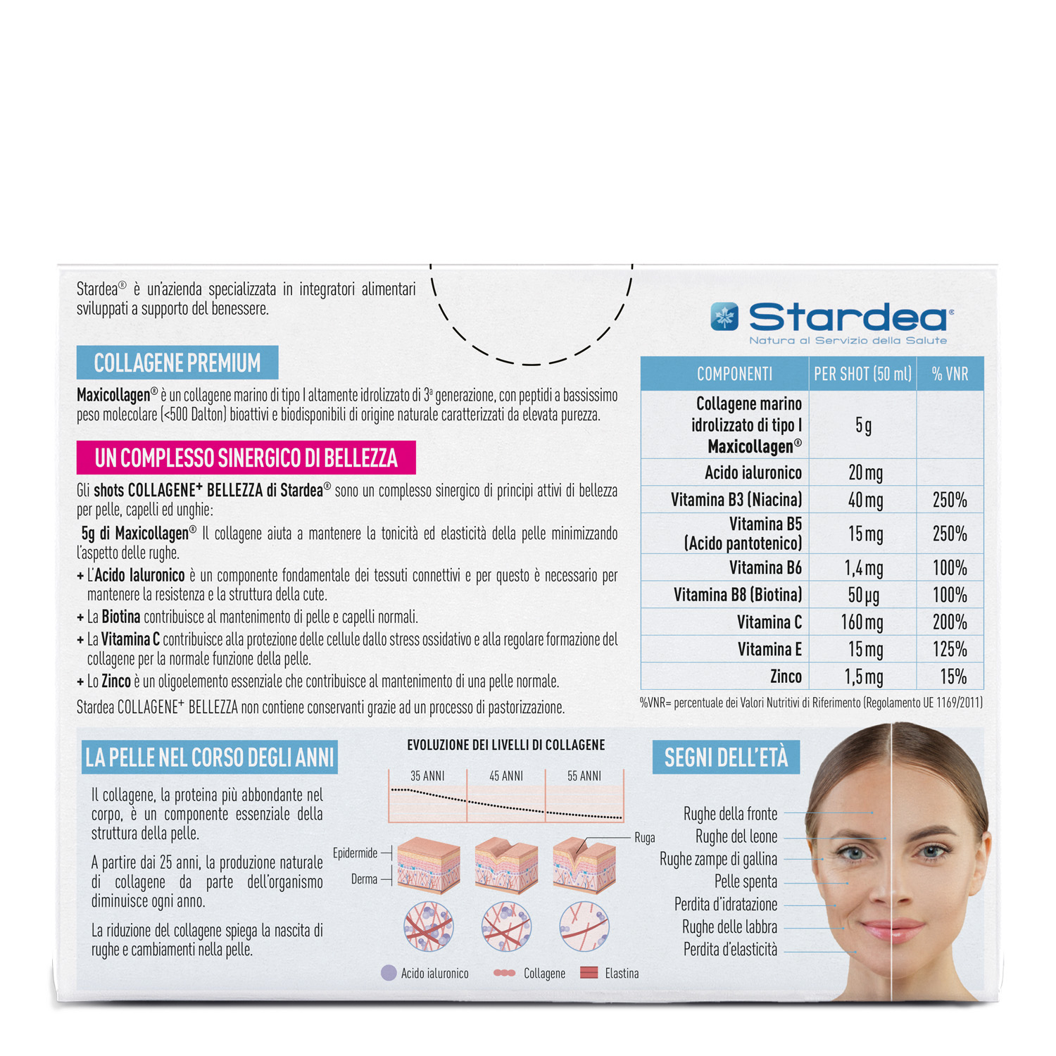 STARDEA COLLAGENE + BELLEZZA SHOT DA BERE - Integratore da bere a base di 5g di collagene Marino di tipo 1 e Acido Ialuronico - 8 shots da 50 ml STARDEA COLLAGENE + BELLEZZA SHOT DA BERE - Integratore da bere a base di 5g di collagene Marino di tipo 1 e Acido Ialuronico - 8 shots da 50 ml