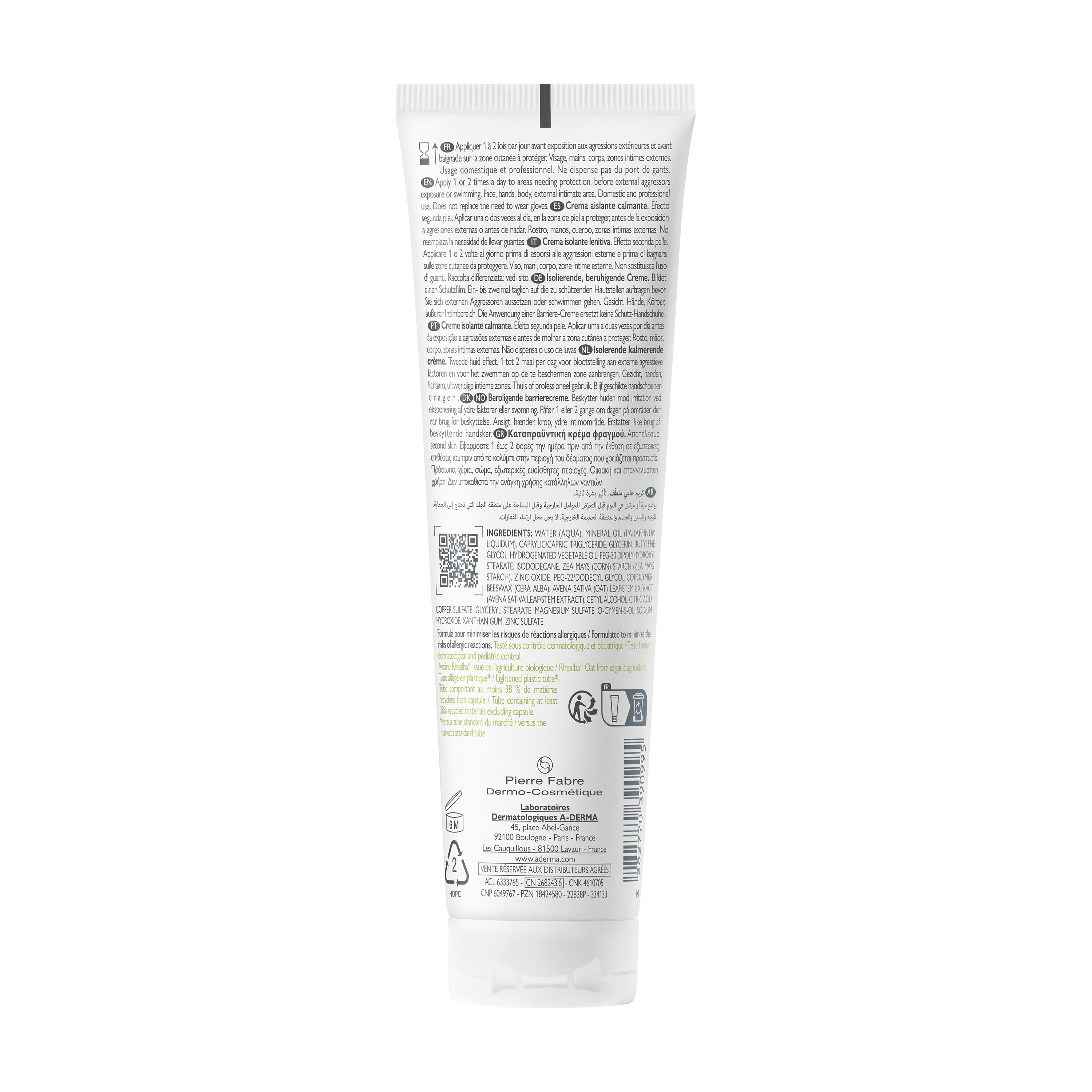 A-Derma Dermalibour+ Barrier - Crema Isolante Lenitiva Per Pelle Irritabile E Fragilizzata 100 ml