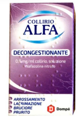 Collirio Alfa Gocce Oculari 0,8 mg/ml Nafazolina Decongestionante Flacone 10 ml Collirio Alfa Gocce Oculari 0,8 mg/ml Nafazolina Decongestionante Flacone 10 ml