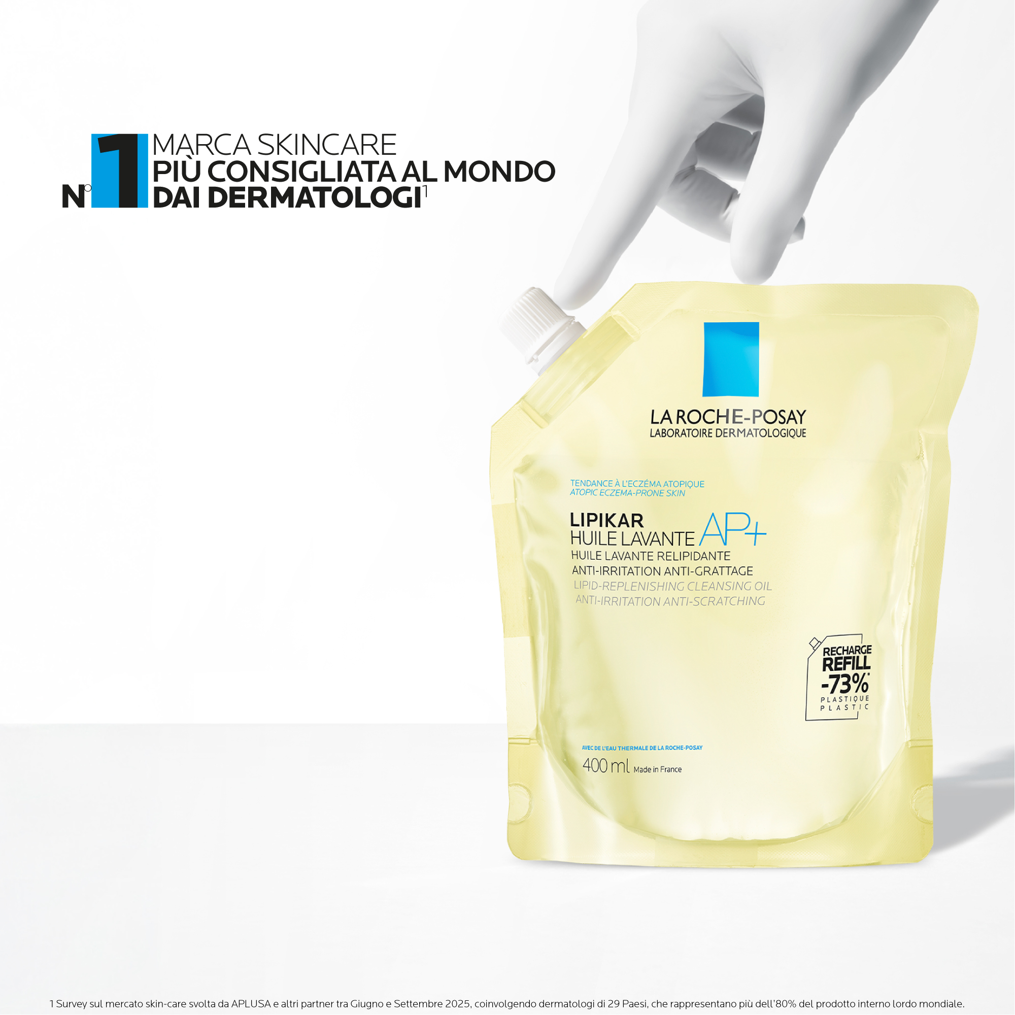 La Roche-Posay Lipikar AP+ - Olio Detergente Anti-Arrossamento E Anti-Prurito Ricarica 400 ml 