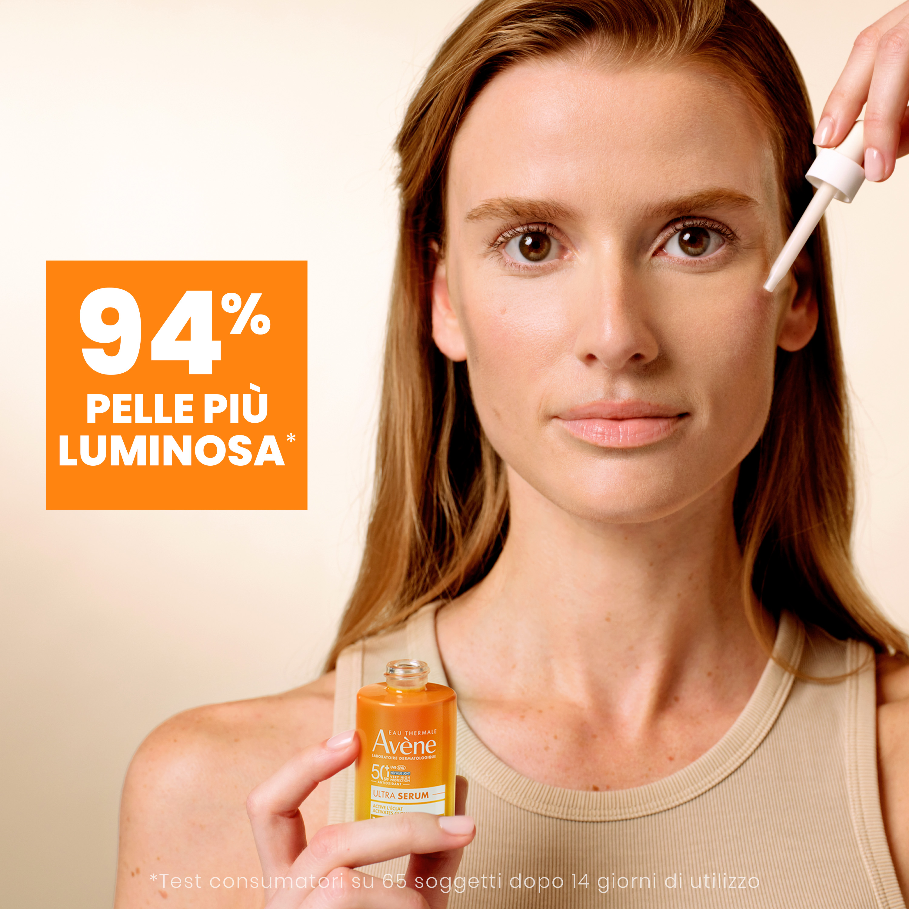 Avène - Eau Thermale Ultra Siero SPF50+ Attiva La Luminosità - Protezione Solare Molto Alta Viso 30 ml