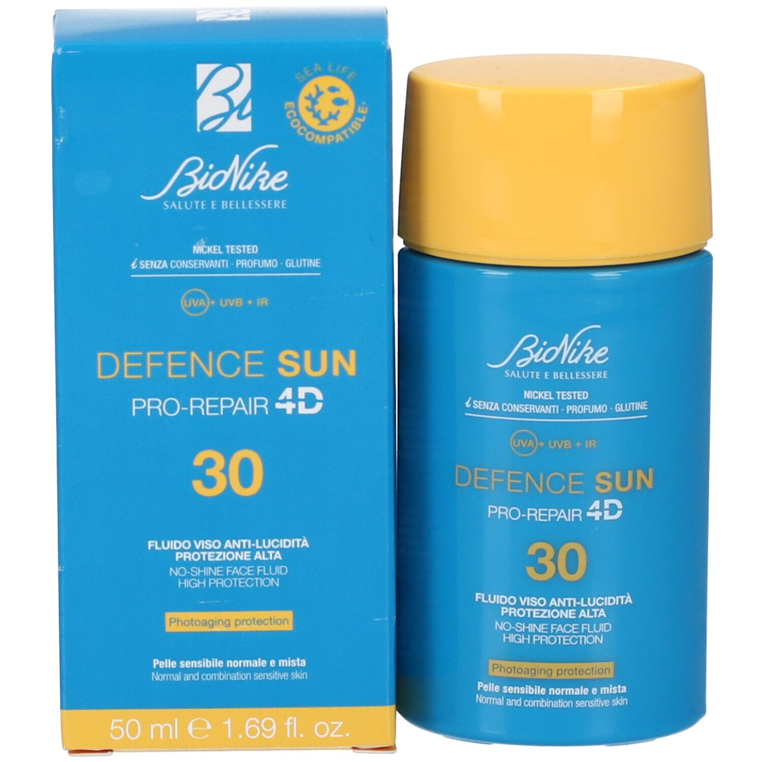 BioNike Defence Sun Pro-Repair 4D SPF 30 Fluido Viso Anti-Lucidità 50ml 