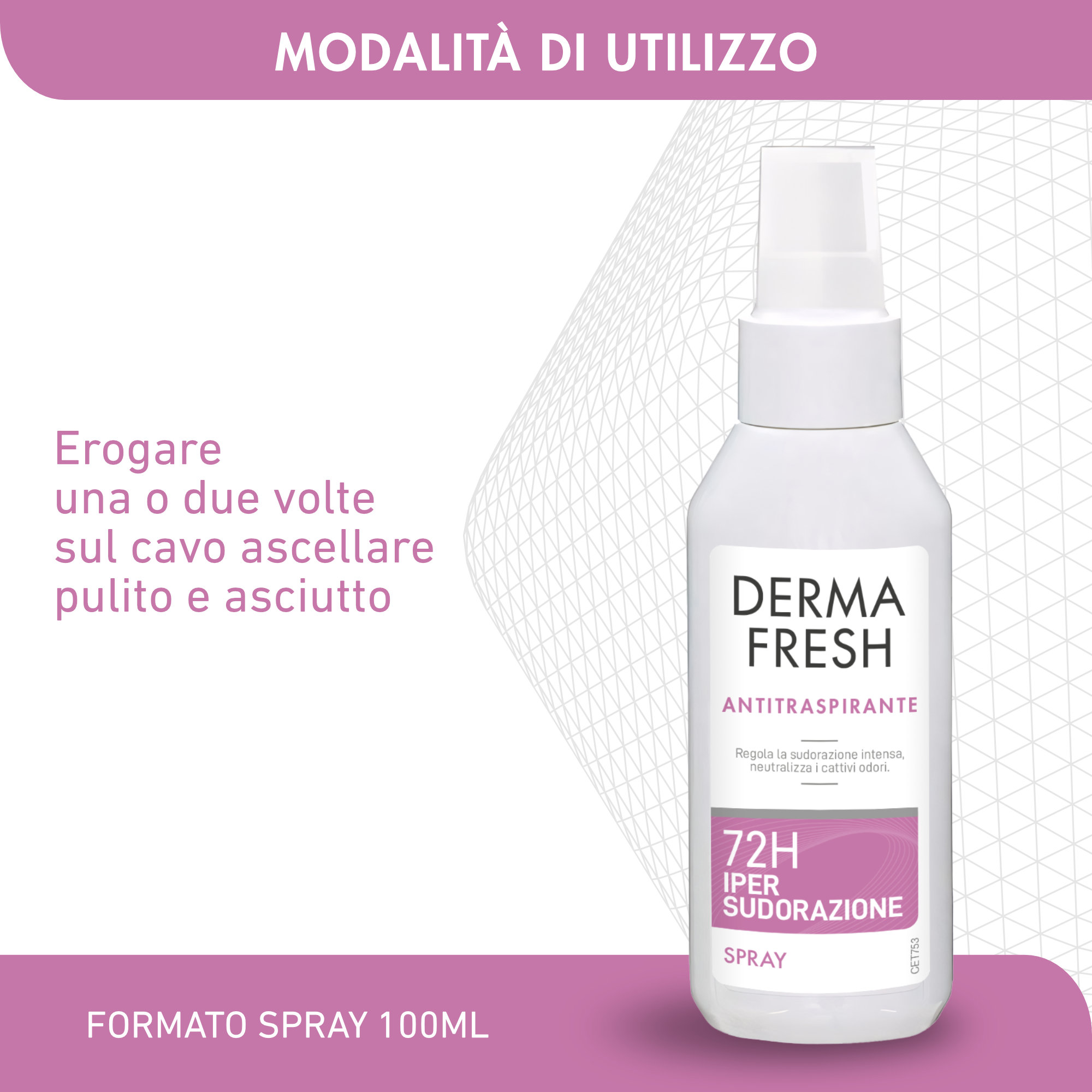 Dermafresh 72H Ipersudorazione - Spray Antitraspirante 100 ml