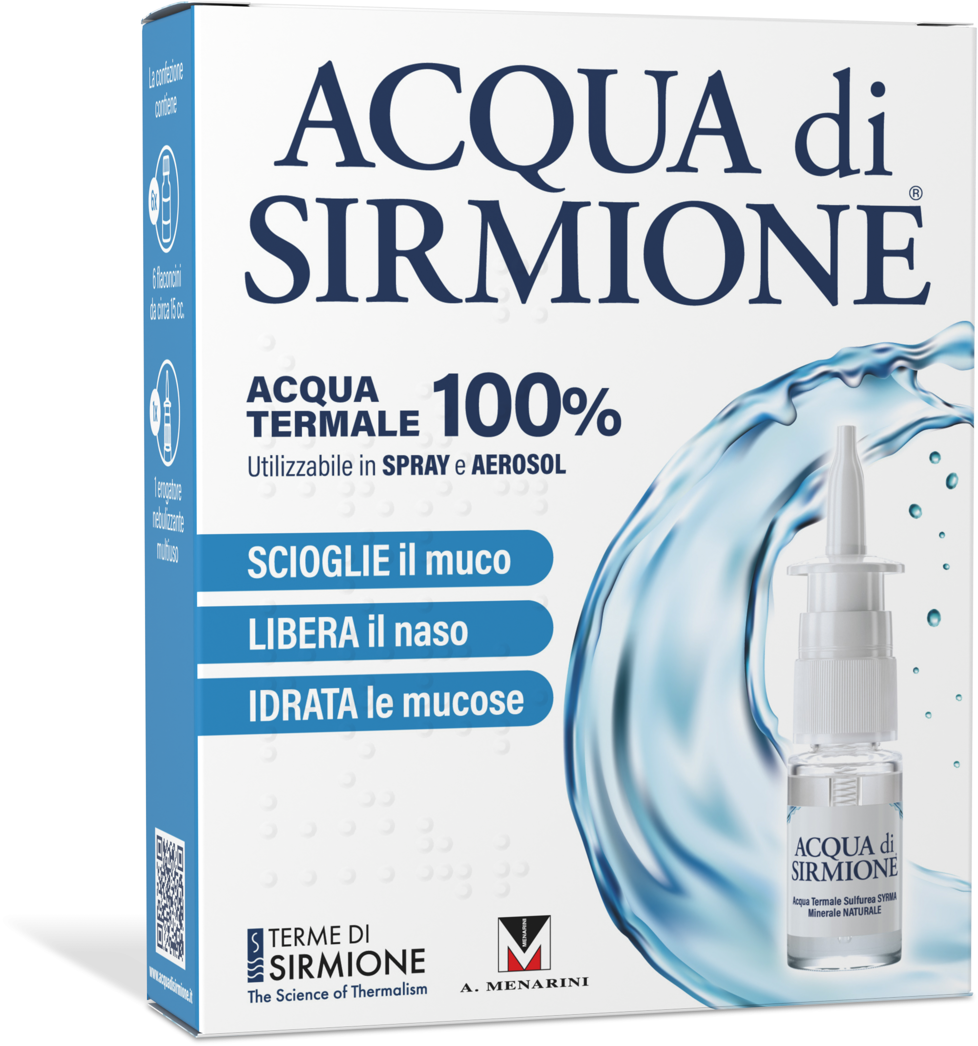 Acqua di Sirmione - Fluidificante Nasale - 6 Flaconcini da 15 ml 