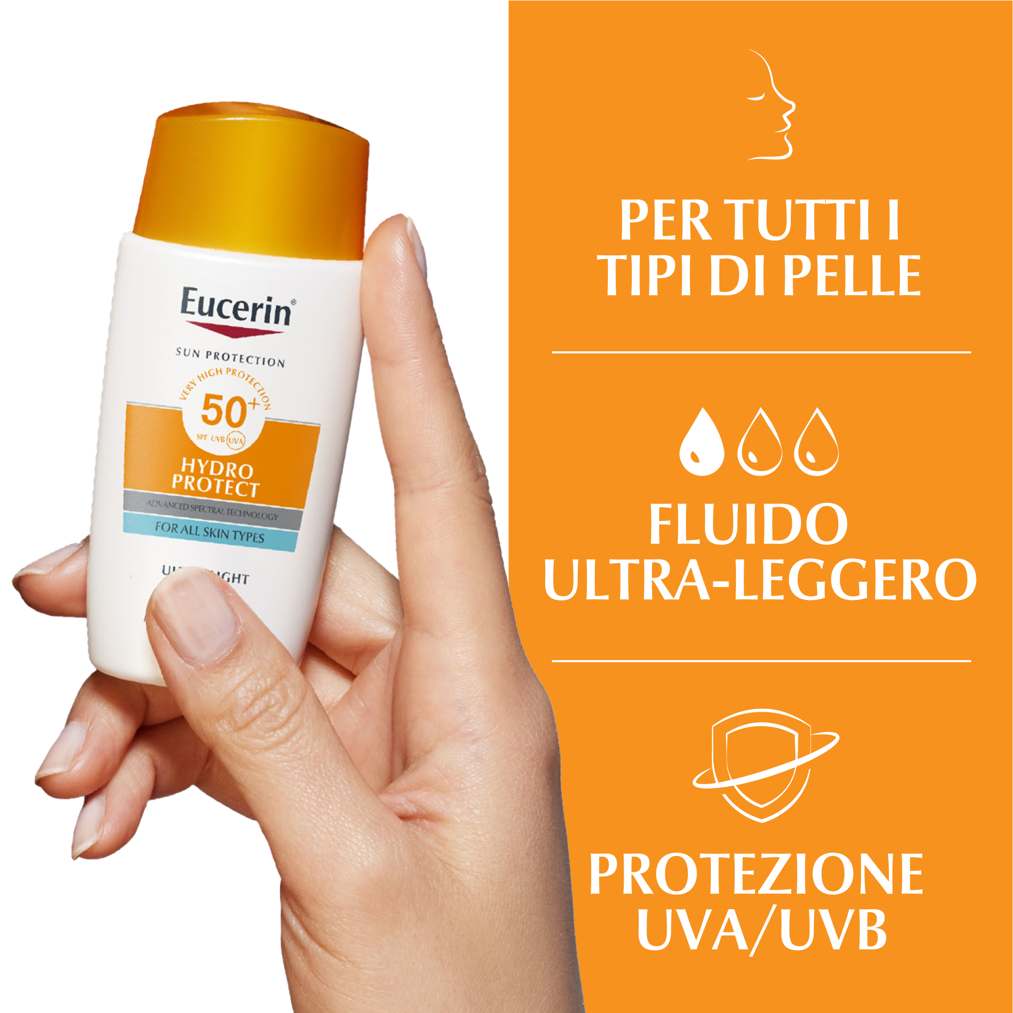 Eucerin Sun Face Hydro Protect Fluido Viso SPF 50+ 50ml Eucerin Sun Face Hydro Protect Fluido Viso SPF 50+ 50ml