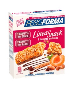 Pesoforma Barrette Proteiche Cereali, Albicocca e Mandorle - 6 x 31 g