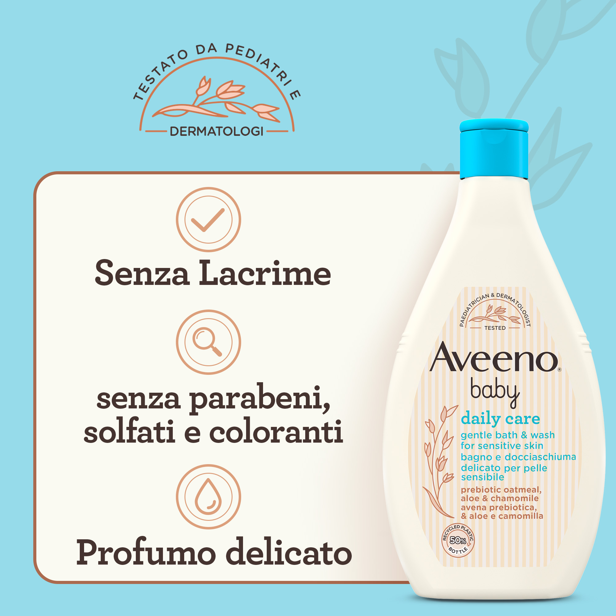 Aveeno Baby Daily Care Bagno e Docciaschiuma Delicato per Pelle Sensibile dei Bambini 2 x 400 ml Aveeno Baby Daily Care Bagno e Docciaschiuma Delicato per Pelle Sensibile dei Bambini 2 x 400 ml