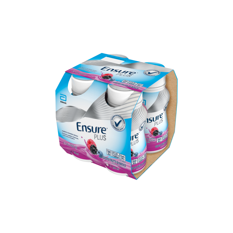 Ensure Plus Alimento a Fini Medici Speciali Ipercalorico Frutti di Bosco 4x200ml
