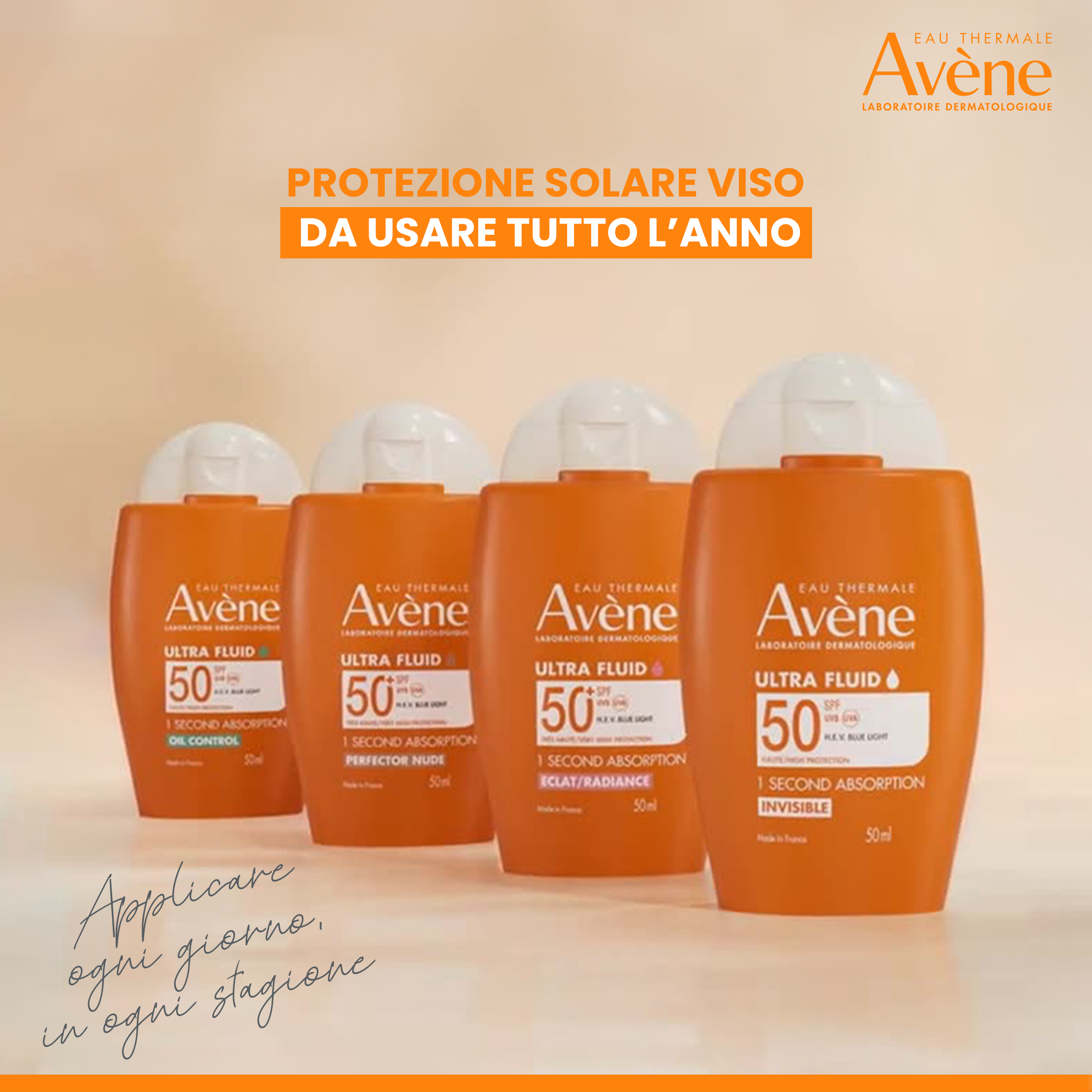 Avène - Ultra Fluid Perfezionatore Protezione Solare Molto Alta SPF50+ Viso 50 ml