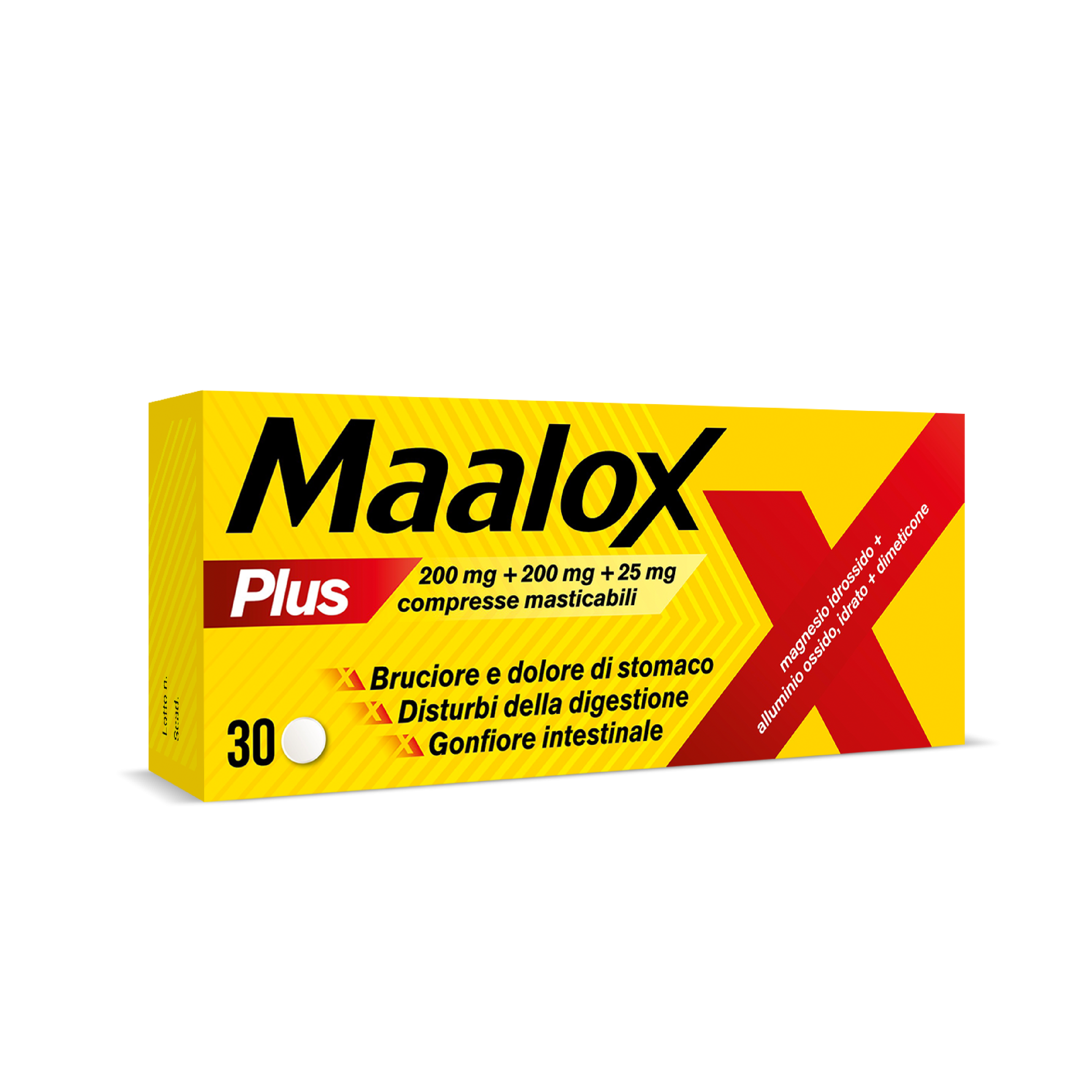Maalox Plus azione rapida contro bruciore e acidità di stomaco, 30 cpr Maalox Plus azione rapida contro bruciore e acidità di stomaco, 30 cpr