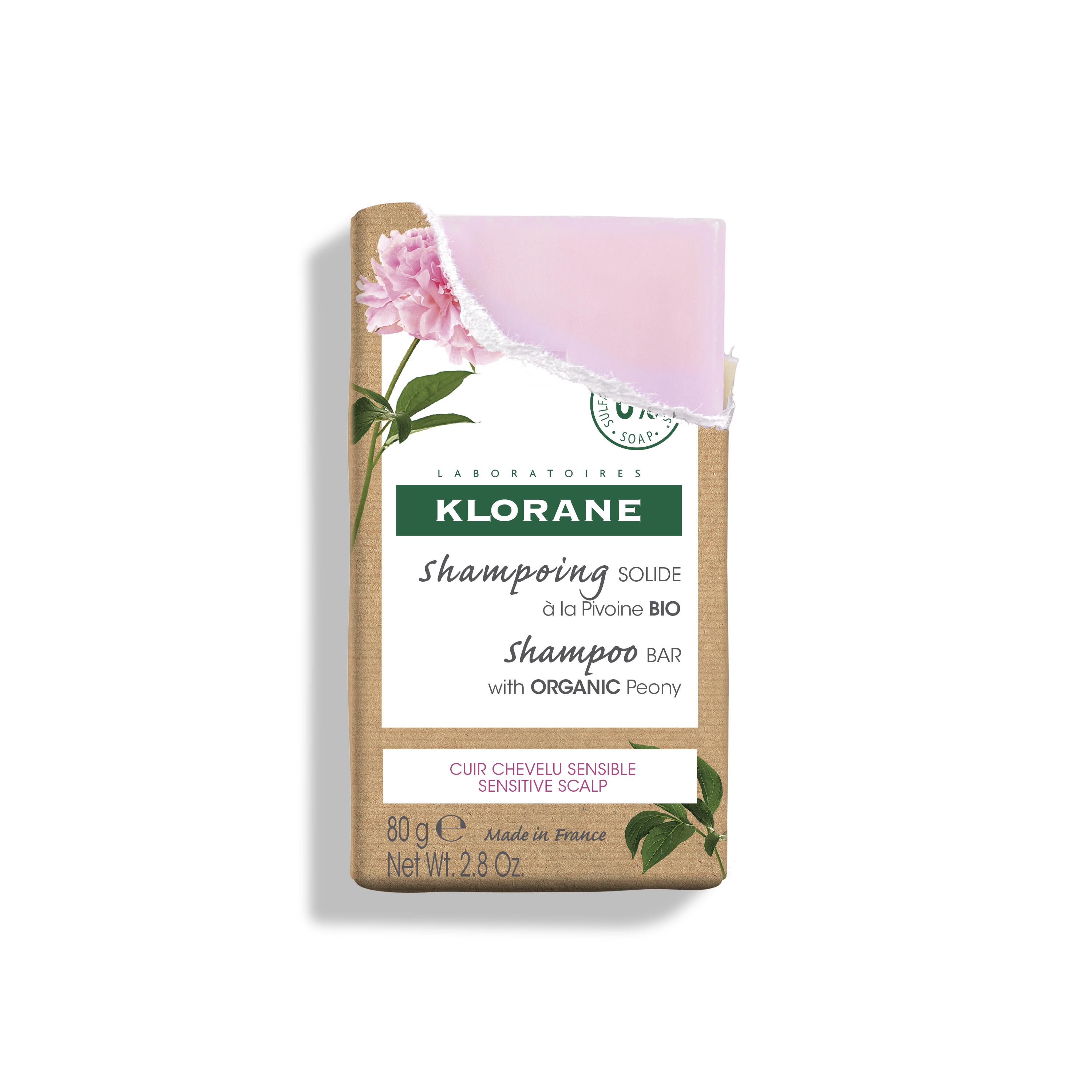 Klorane - Shampoo Solido Lenitivo Alla Peonia Bio Per Capelli E Cuoio Capelluto Sensibili 80 g