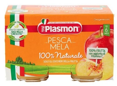 Plasmon Omogenizzato Pesca e Mela 2 vasetti da 104 g Plasmon Omogenizzato Pesca e Mela 2 vasetti da 104 g