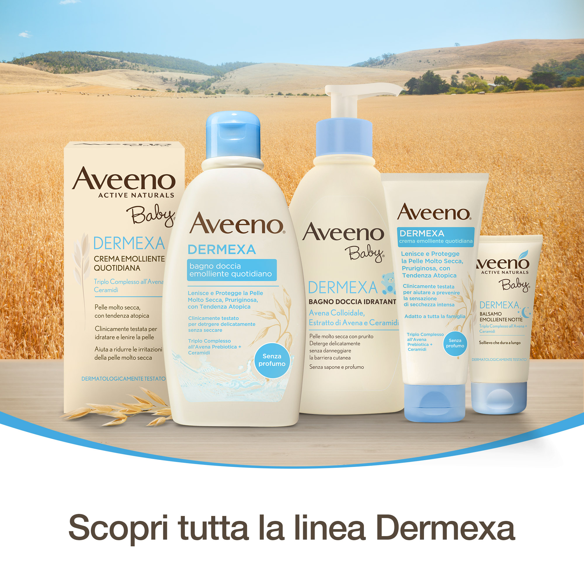 Aveeno, Balsamo Corpo Lenitivo, Dermexa, Sollievo Immediato, Pelli Secche con Prurito, Senza Profumo, 75ml