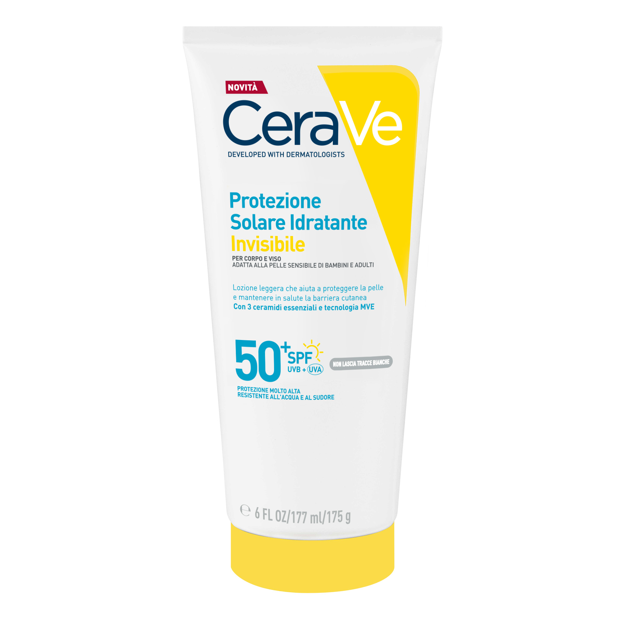 Cerave - Protezione Solare Idratante Invisibile Viso E Corpo SPF50+​ Per Pelli Da Normali A Secche 177 ml
