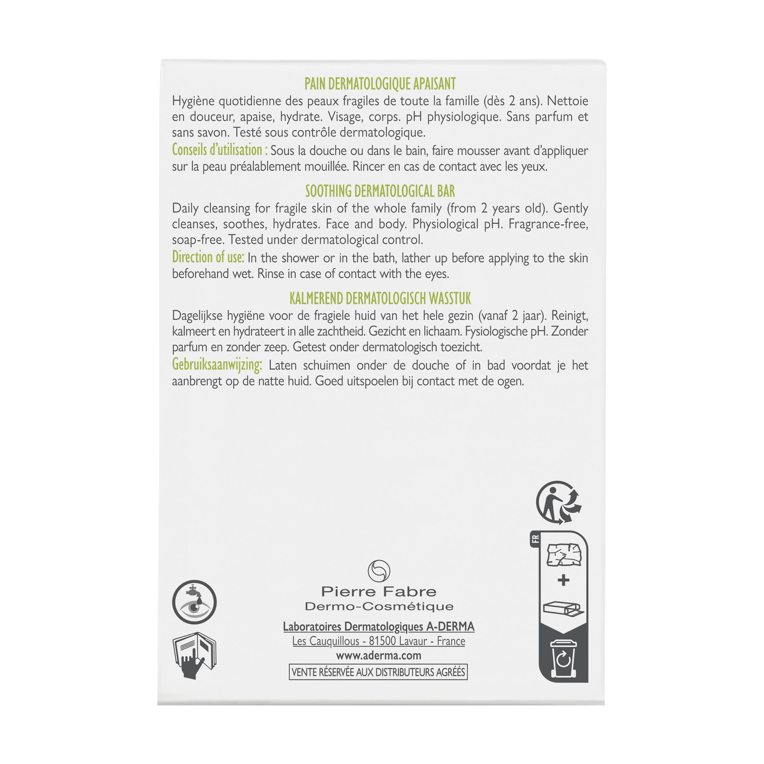 A-Derma - Les Indispensables Pane Dermatologico Lenitivo 100 g